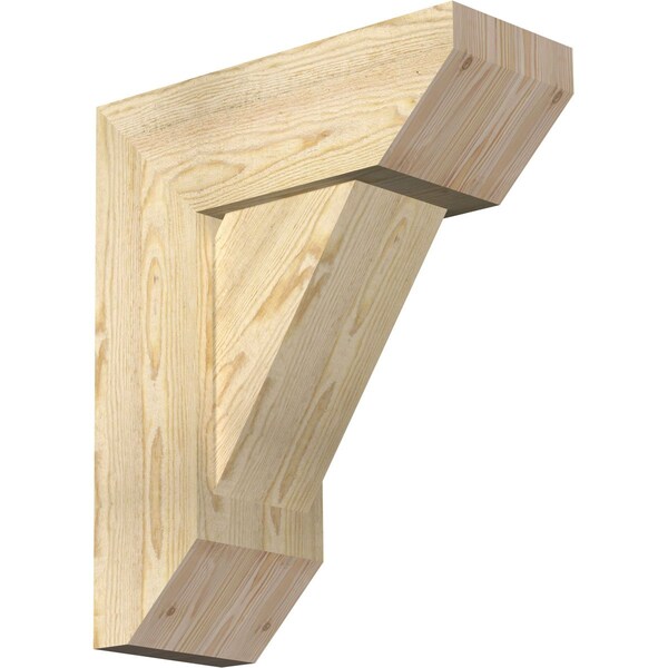 Ekena Millwork Traditional Slat Rough Sawn Bracket w/ Offset Brace, Douglas Fir, 8"W x 20"D x 24"H BKT0806X20X24TRA06RDF - main